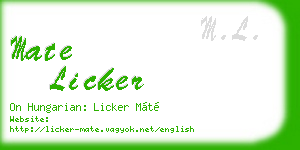 mate licker business card