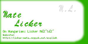 mate licker business card